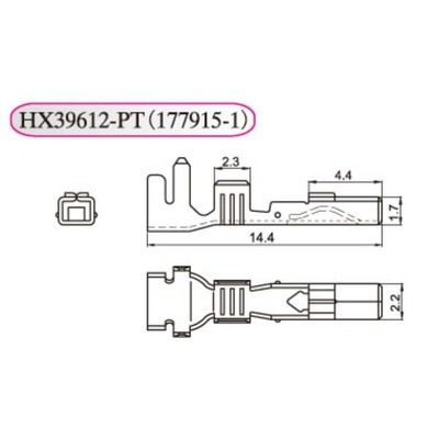 红星接插件HX39612-PT 177915-1 连带端子压线簧片3500只/盘