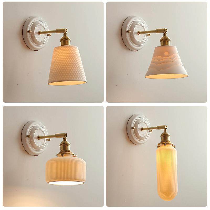 全铜陶瓷底座壁灯日式卧室床头北欧民宿客厅书房设计师款陶瓷灯具,3C数码配件,USB灯,淘宝优惠券,粉丝福利购,淘宝优惠卷