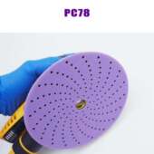 PC78陶瓷磨料紫色旋风砂纸 6寸紫砂150mm薄膜多孔砂纸