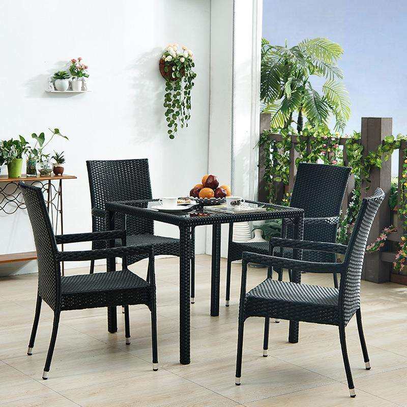 厂家直销 户外桌椅休闲藤编桌椅酒店咖啡厅阳台藤制桌椅 户外家具