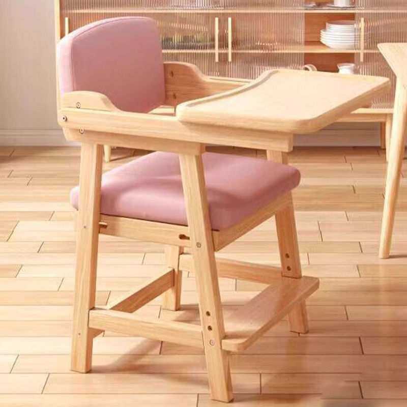lw0儿童实木餐椅小宝宝吃饭椅子带餐盘脚踏可升降调节学习椅餐桌
