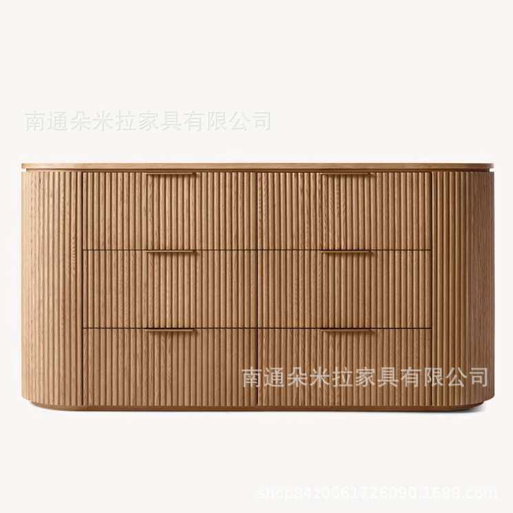 美式家具高端现代简约实木斗柜门厅入户装饰柜复古卧室隔断边柜