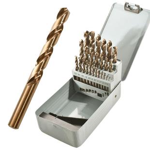 含钴麻花钻头高速钢直柄25pcs铁盒套装多规格不锈钢电钻打孔钻头