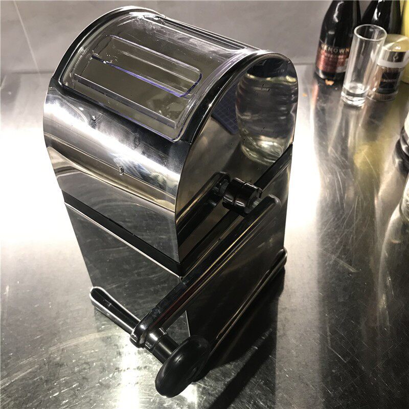 手摇手动碎冰机不锈钢碎冰机调酒师破碎器手动粹冰机葡萄破碎器
