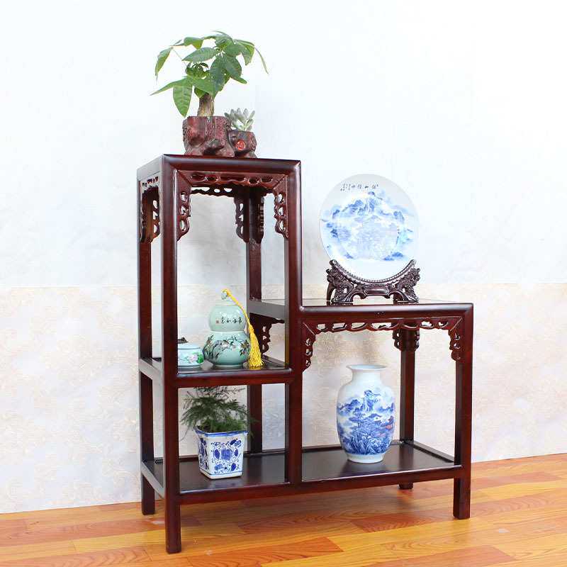 实木花架鱼缸多层置物架沙发边缘花卉中式花几绿萝盆景架新中式