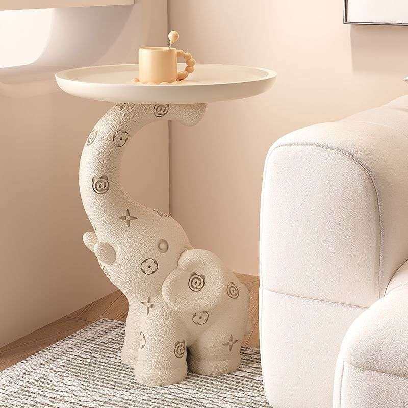 大象落地摆件奶油风客厅电视柜旁沙发边几卧室床头柜桌子托盘收纳,电子元器件市场,其它元器件,淘宝优惠券,粉丝福利购,淘宝优惠卷