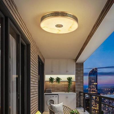 阳台吸顶灯防水防蚊虫全铜仿云石别墅大门灯自建房入户门口灯