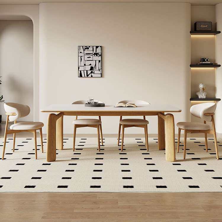 原木奶油风轻奢现代简约家用小户型岩板餐桌实木长方形网红餐桌椅,电子元器件市场,其它元器件,淘宝优惠券,粉丝福利购,淘宝优惠卷