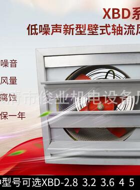 方形壁式轴流风机XBDZ边墙通风机工业低噪声DFBZ带百叶窗风扇220V