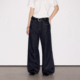 复古丹宁原牛街头宽松A字牛仔裤 Deep Rain解构明线美式