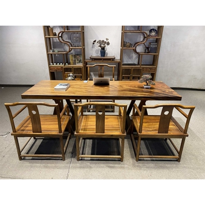 实木大板整块原木茶桌茶台胡桃木办公桌餐桌书桌画案原木