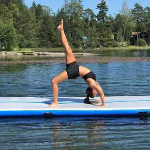 厂家加厚充气跆拳道拉丝垫 武术柔道训练保护垫 充气体操垫舞蹈垫