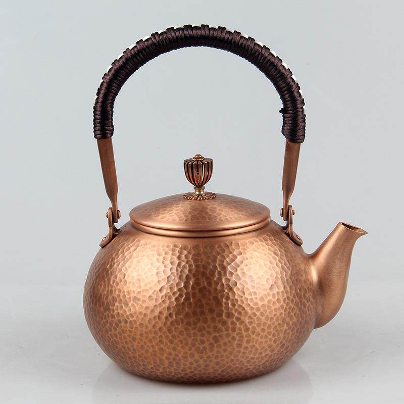 锤点紫铜壶厂家纯铜烧水壶茶具纯手工无涂层铜壶煮茶壶煮水壶