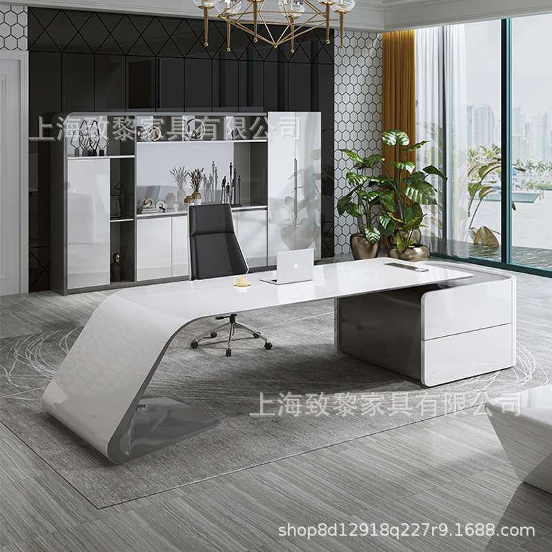 烤漆老板桌经理大班台轻奢办公简约现代总裁桌时尚主管桌现代风,电子元器件市场,其它元器件,淘宝优惠券,粉丝福利购,淘宝优惠卷