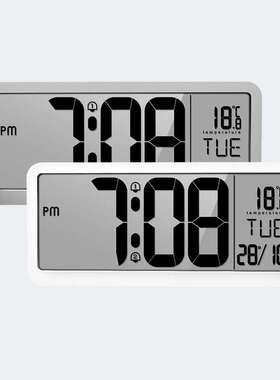 简约时尚多功能挂钟卧室客厅办公室大屏LCD2组闹铃台钟14英寸F300