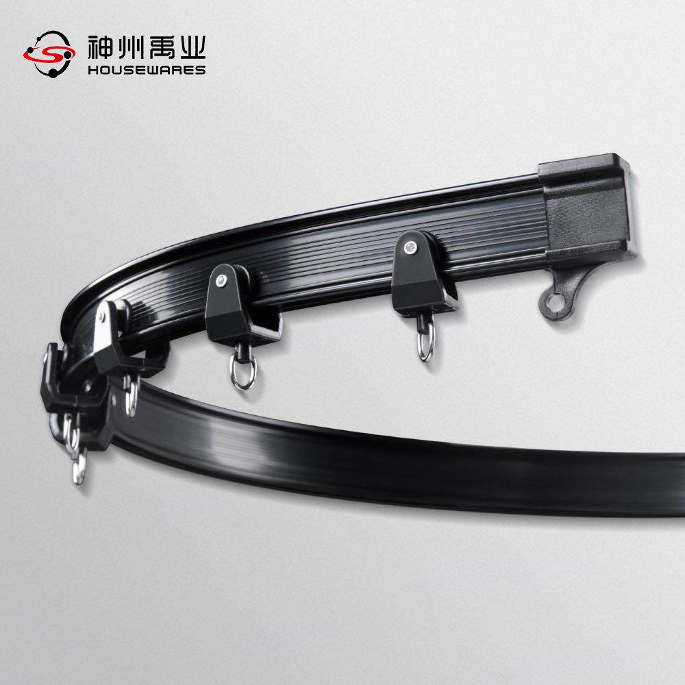 床帘u型轨道隔帘l型轨道可弯曲树脂弧形滑轨阳台飘窗侧装窗帘弯轨