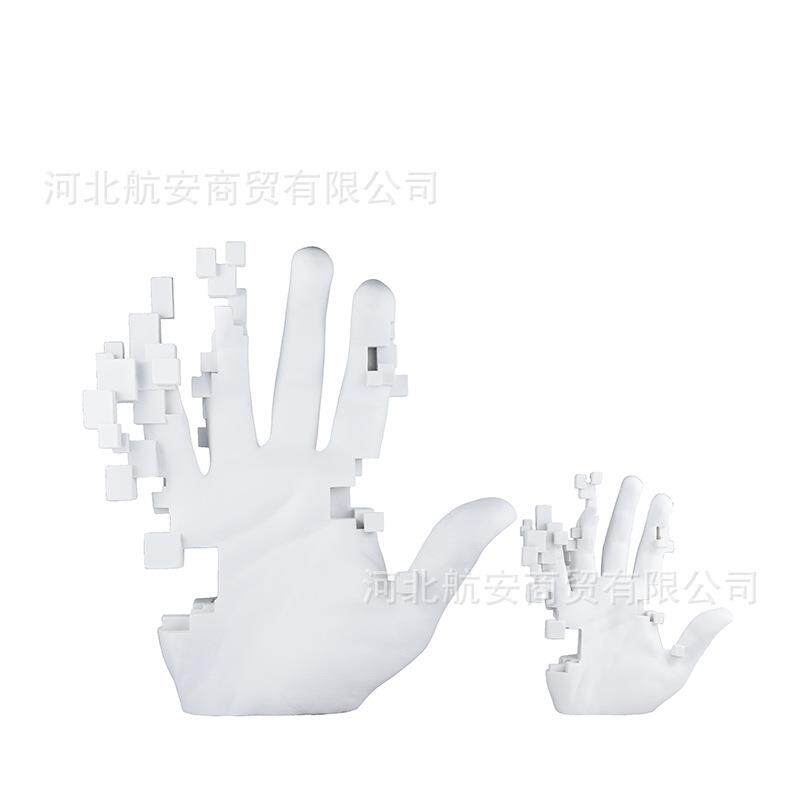 现代简约创意抽象树脂手摆件样板房售楼处桌面书架装饰品软装摆设