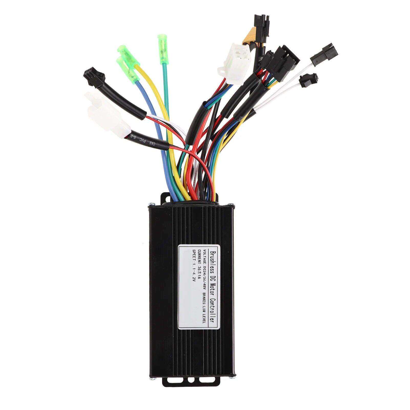 自行车锂电改装智能26A无刷控制器36V~48V正玄波适用于500W-750W