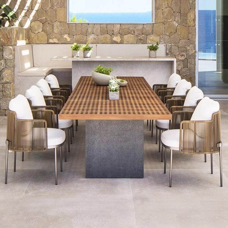 户外桌椅庭院藤椅别墅花园编织休闲椅子北欧室外露台藤编桌椅组合