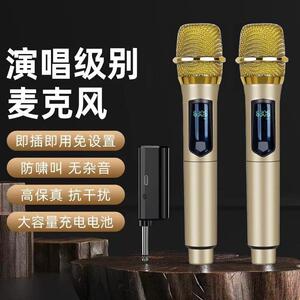 充筒无线麦克风一拖二KTV户外音响唱歌声用家用供应链厂