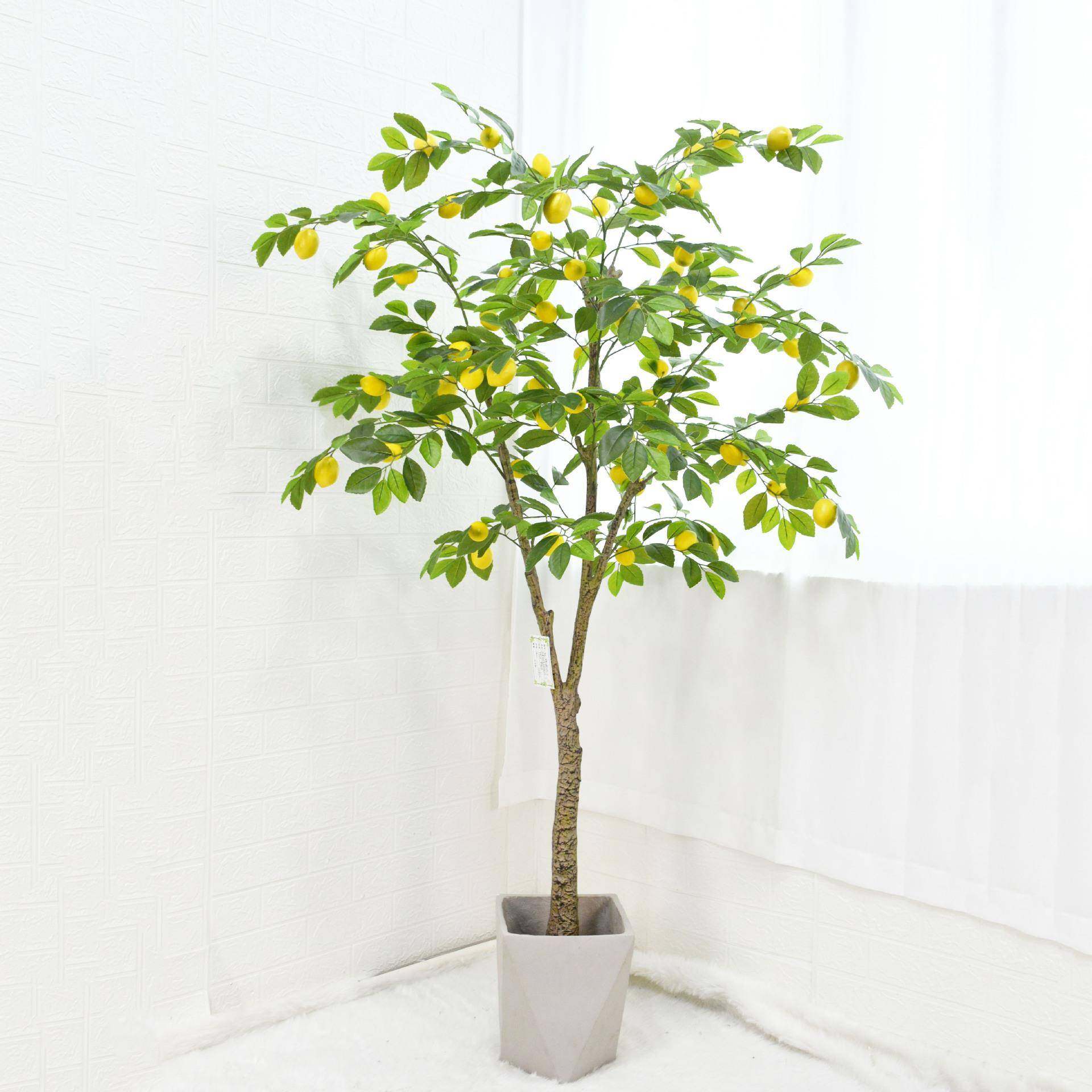 仿真柠檬树绿植盆栽室内水果盆景落地装饰假树植物真
