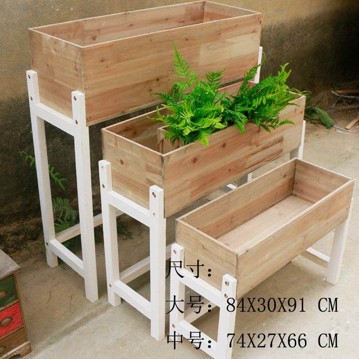 木质田园木制花槽花架花几隔断大花器花盆设计空间收纳复古文艺