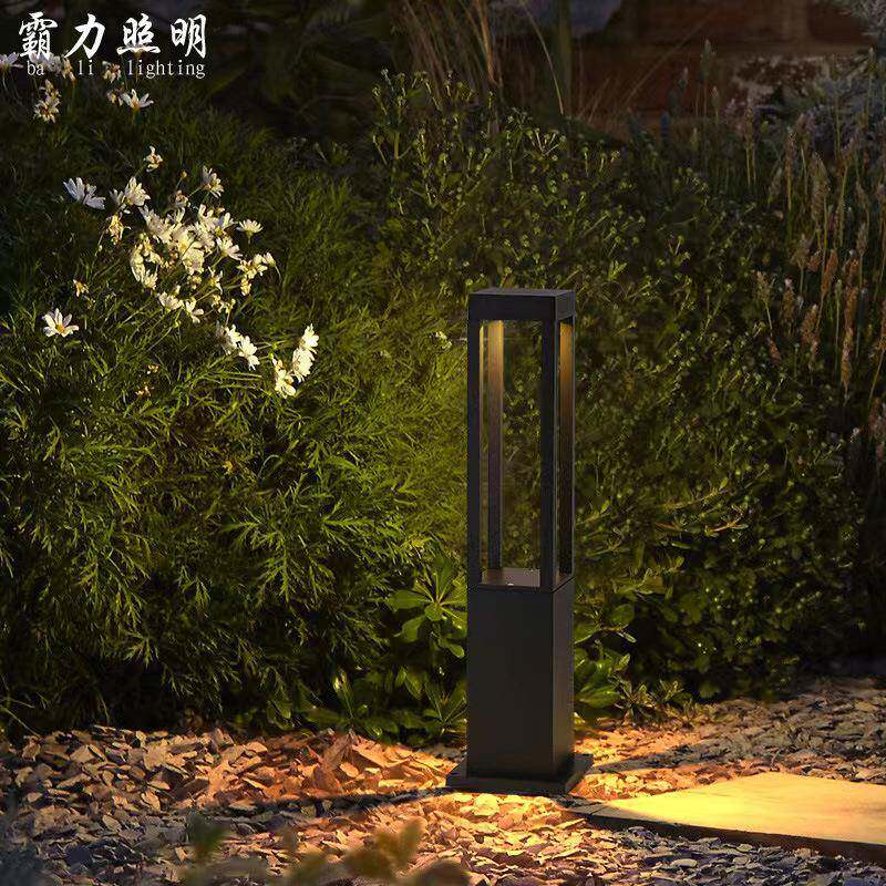 草坪灯现代简约户外防水led方形暖光7w景观灯花园灯高杆灯庭院灯