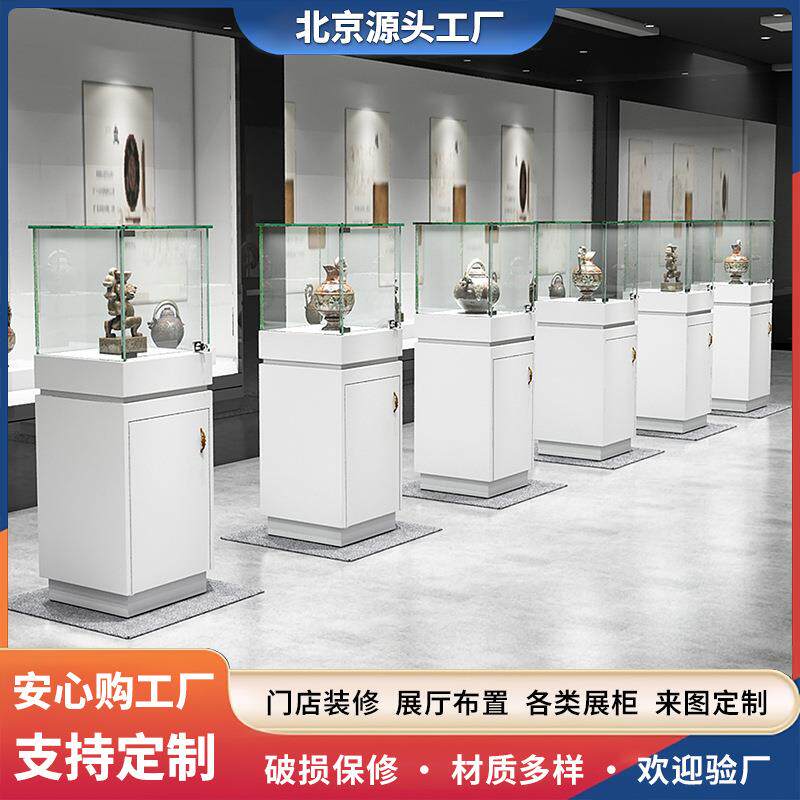木制烤漆产品展示柜珠宝柜模型展厅样品玻璃柜台博物馆文物展览柜