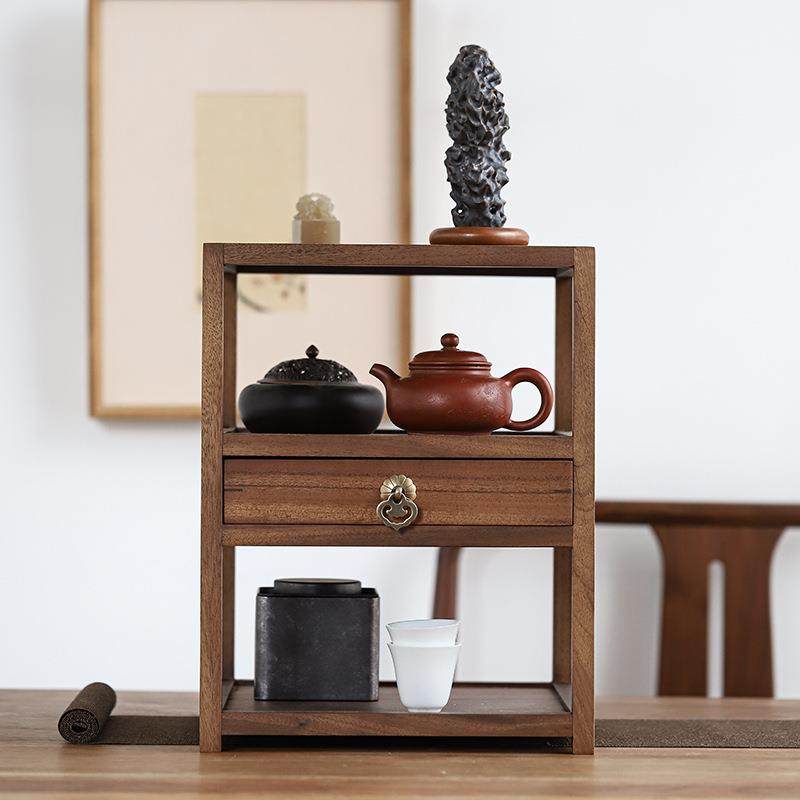 胡桃木茶室实木茶架桌面茶柜展示架装饰茶摆件普洱盒置物架,节庆用品/礼品,新娘配件,淘宝优惠券,粉丝福利购,淘宝优惠卷