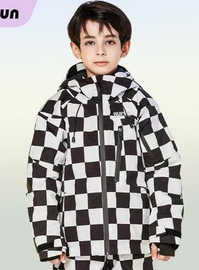 酷峰新款儿童滑雪服套装单板双板装备全套紫色专业雪衣女男防水童