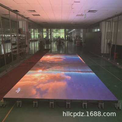 合利来彩屏LED互动感应地砖屏 p4.81轨道铁箱地砖led全彩显示屏