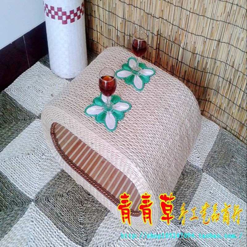 藤编草编小桌子日式飘窗竹藤榻榻米茶几组合炕桌阳台矮桌