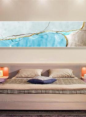 装发现代简约床头饰画卧室横挂EBK画幅沙背景客厅墙壁画抽象画