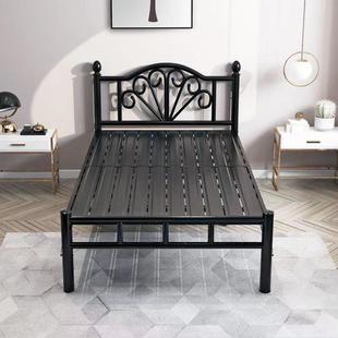 单人床午睡床折叠出厚租屋铁艺床钢丝床双人加用1.QDJ家2米硬可裕