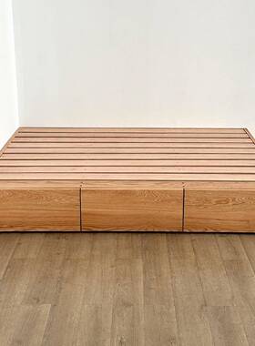 现代IFO简约无型床头小户红橡木实木储物抽纳屉式收榻米榻床