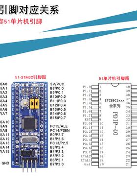 1转习升级开发5F103C8T6单-片机学BEL小核心板51ARM转接板