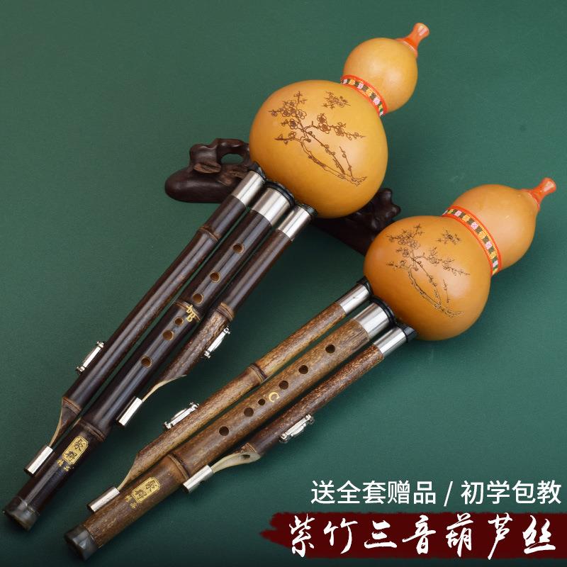 葫芦丝生天然紫竹三降音TDX可拆B调学C调成人专业演奏初学乐器