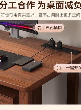 实木书童桌中易小学生写字课桌LEZ套装卧室简带书架儿学习椅桌办