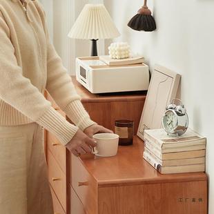 全实木柜斗柜樱桃木色客CPV厅边家用纳柜卧室抽屉柜简现约代储收