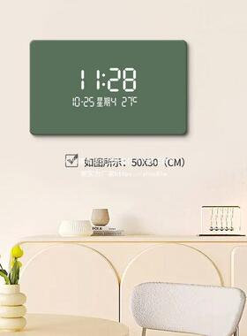 纯QAW色现代简约钟表挂钟客厅钟数LED墙餐厅氛围灯时画显挂创意