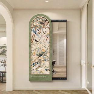 全身挂画TB7400玄关衣推拉装 隐镜藏式 饰画穿壁画法图 复古式 百鸟式