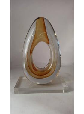 现代摆简约创意琉璃件全手工作ZWJ空水滴件桌摆面客厅酒柜软装饰