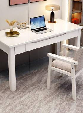 实木书桌电脑桌用带抽客屉厅家IJI卧室学生学习字写台电脑工作办