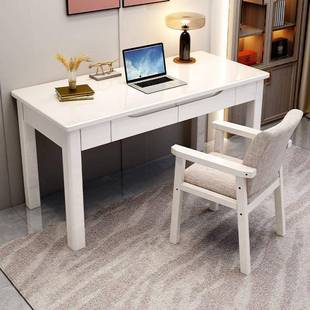 实木书桌电脑桌用带抽客屉厅家IJI卧室学生学习字写台电脑工作办