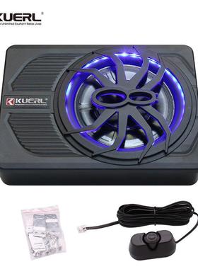 厂车载音响车改装蛛带灯款10寸大功MIK率蜘有源家汽超薄低音炮