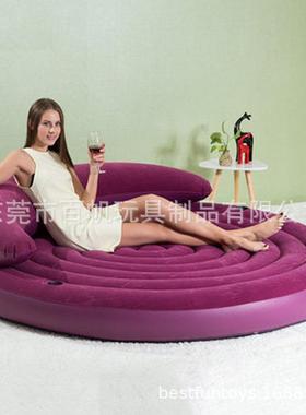 源头工厂圆携形沙床带靠背45430双人空气床浪漫便发户外大尺寸气