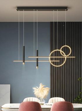 厅吊灯现代简约圆个性大气创长条卧室意64377式极简环餐客意厅吊