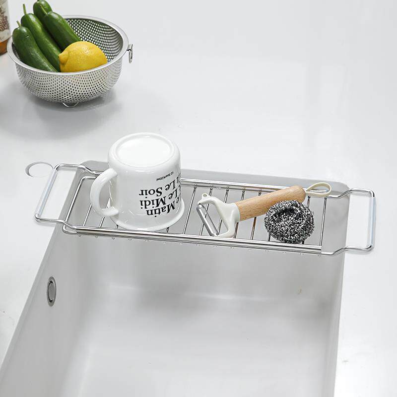 34不洗锈钢物伸ltao1019缩子滤篮水槽窄款碗碟架沥水置架筷盘厨房