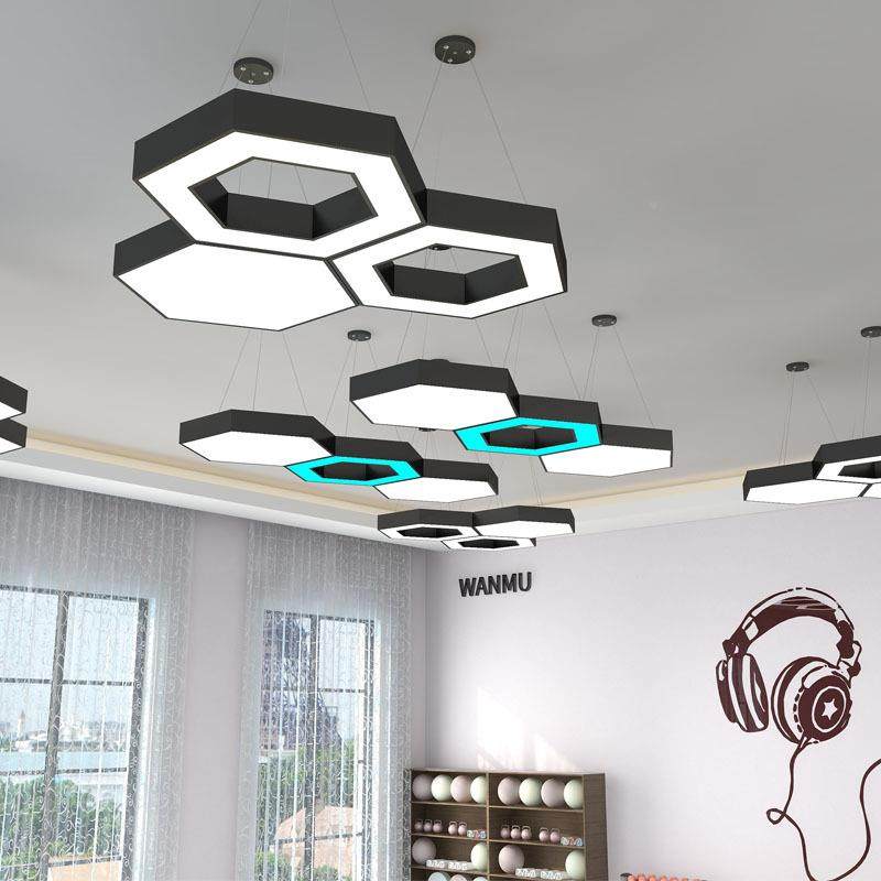 健身房边形圆环箭六头商场超市舞室展造厅直播间店蹈730铺拼接型,家装灯饰光源,智能吊灯,淘宝优惠券,粉丝福利购,淘宝优惠卷