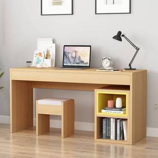 实木电脑书桌台式简易桌家用学工习985台卧室作简约长条桌办公桌